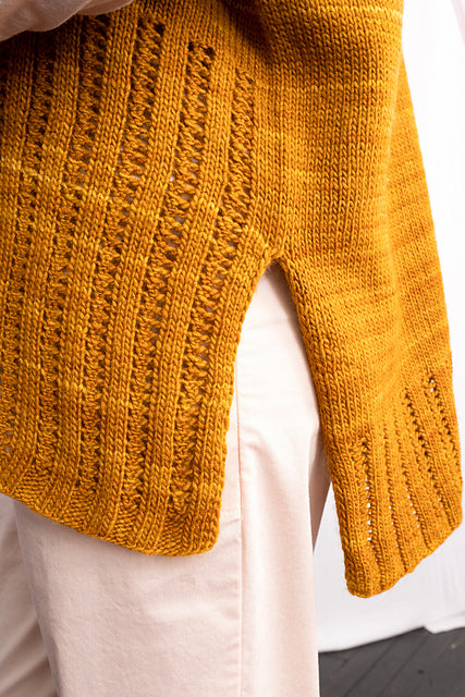 Joining the Hem in Forsythia with Manos del Uruguay Silk Blend