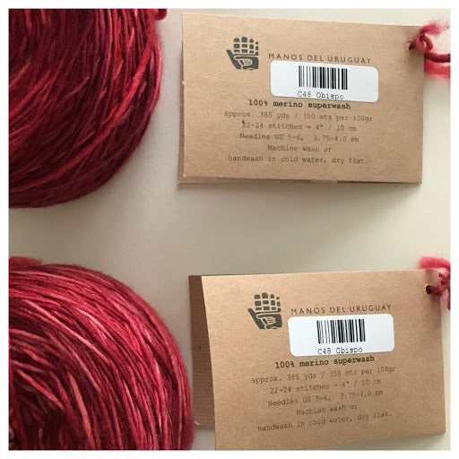 Knitting with Alternating Skeins of Manos del Uruguay Yarns