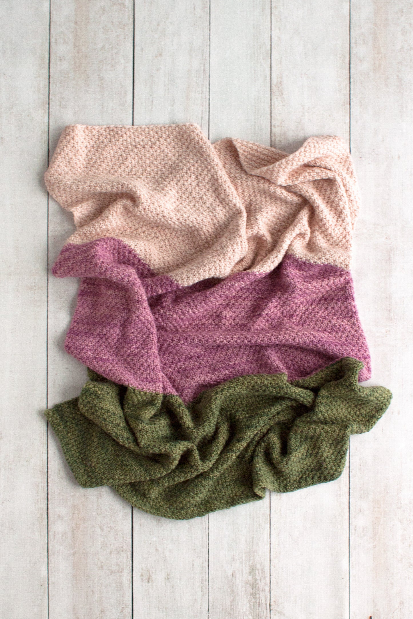 Simple Worsted Moss Stitch Baby Blanket (F50)