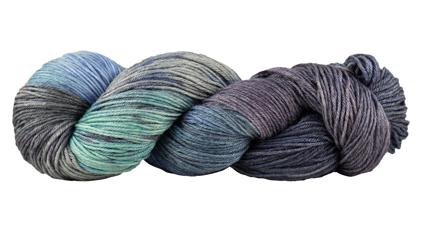 Soft, vibrant Provence yarn by Manos del Uruguay, showcasing colorful, textured wool yarn in a close-up shot.