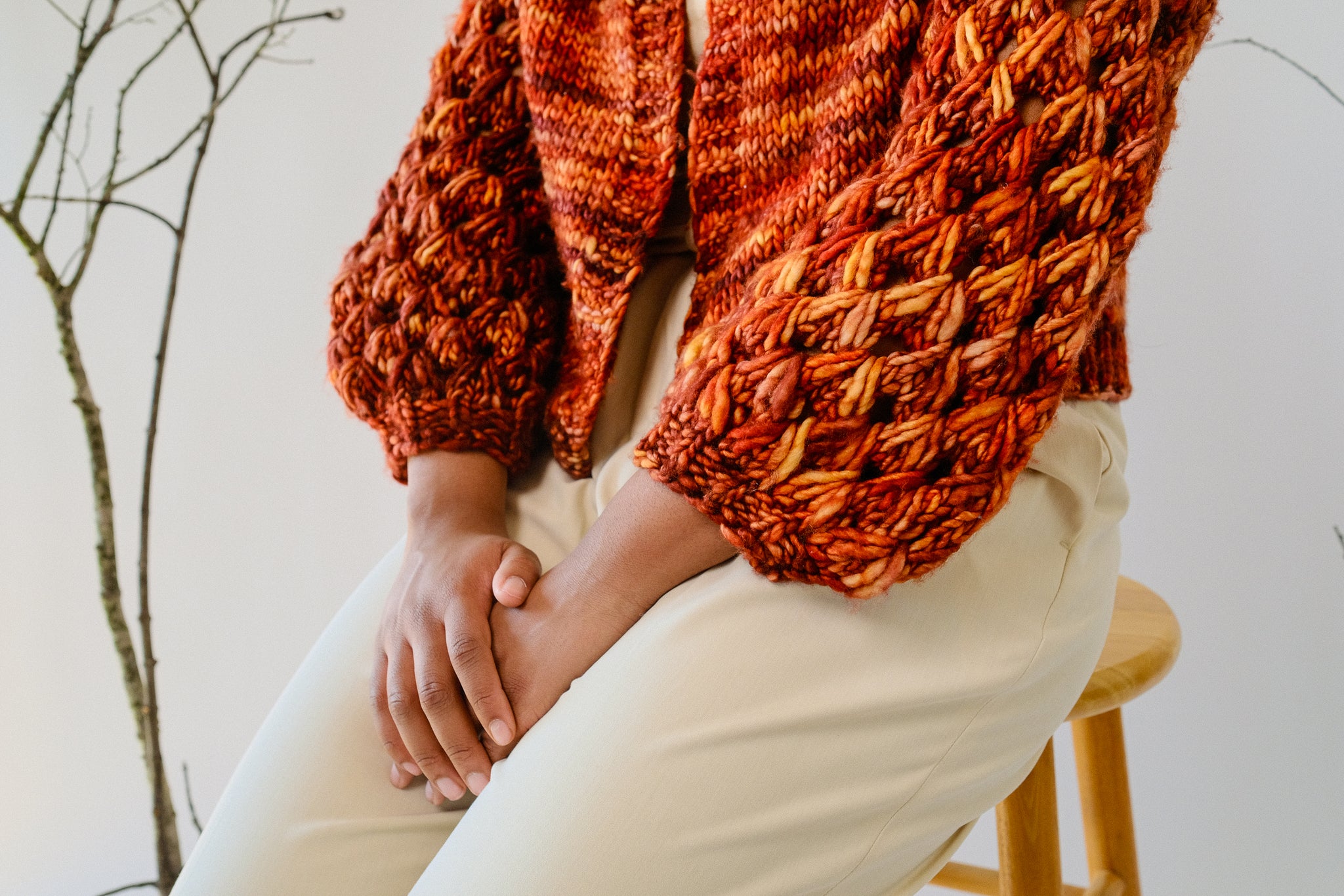 Harvest Color Block Knit Sweater, color blocks orange 