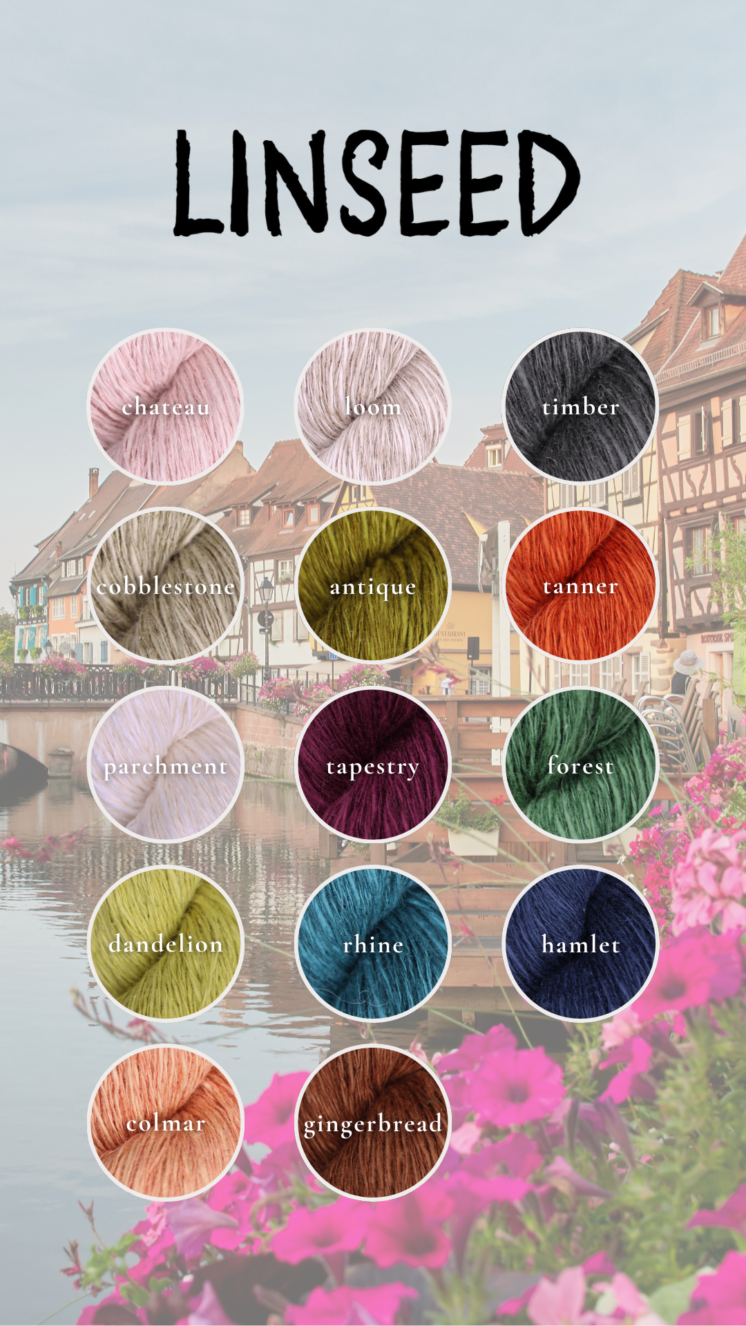 Baa Ram Ewe Linseed yarn in various shades, showcasing soft, natural wool yarn for knitting and crafting projects.