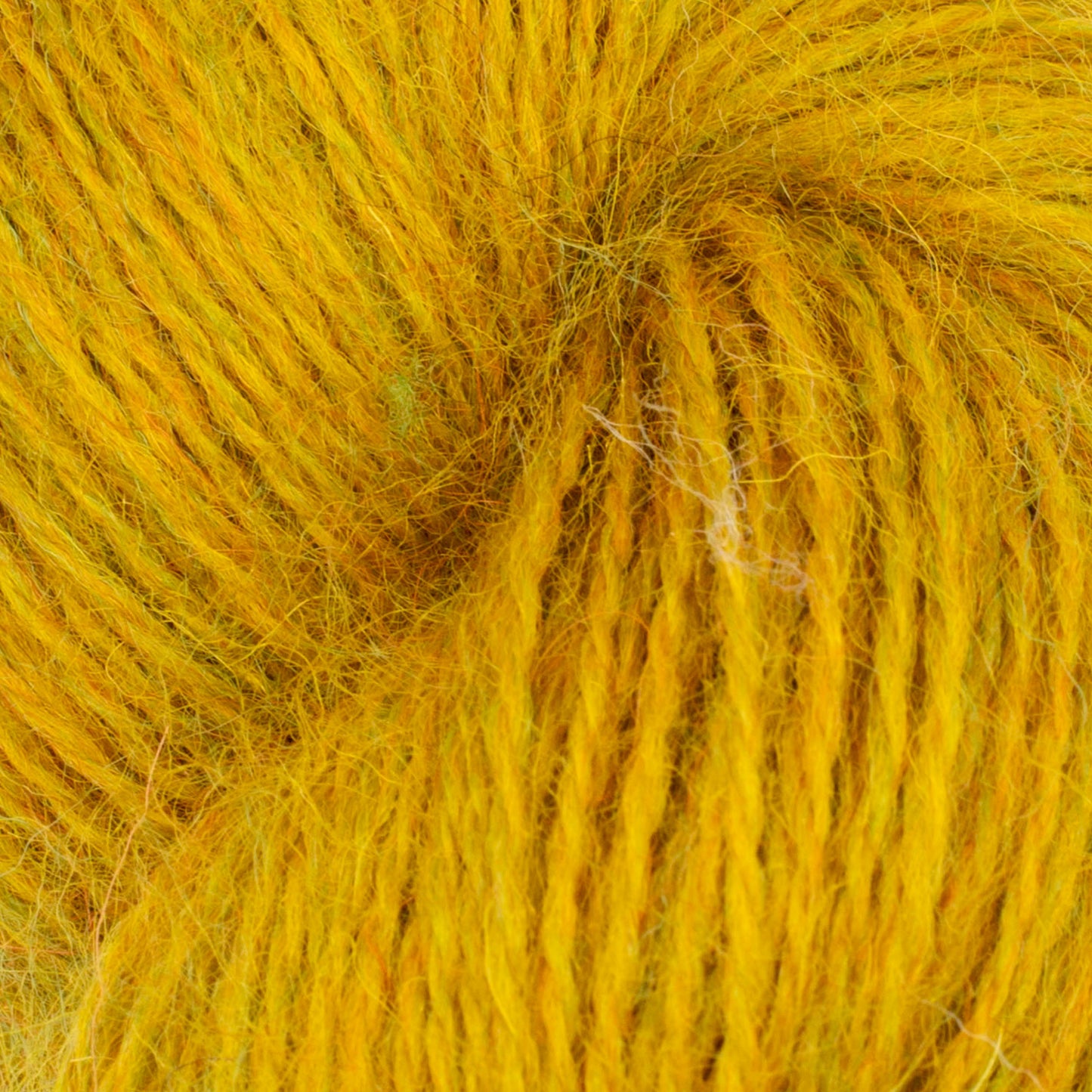 Baa Ram Ewe Mowool yarn in Buttercup color, soft wool yarn for knitting or crochet projects, shown in a close-up image.