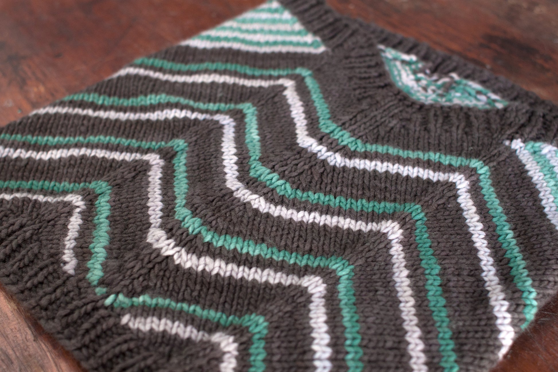 Fairmount Fibers Quoin 2015P pattern yarn sample showcasing vibrant colorwork and intricate design details.