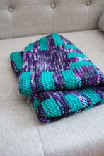 Stripes and Blocks Double-Knit Baby Blanket (F162)