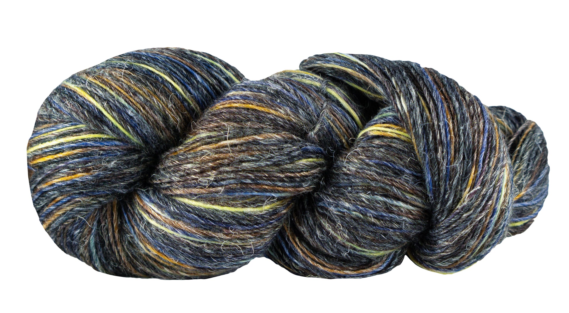 Manos del Uruguay Milo yarn in a beehive colorway, soft and textured wool yarn for knitting and crafting projects.